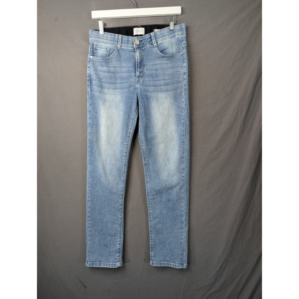 Angels Forever Young Everluxe ULPT Straight Leg Jeans Light Wash Blue Size 8/29